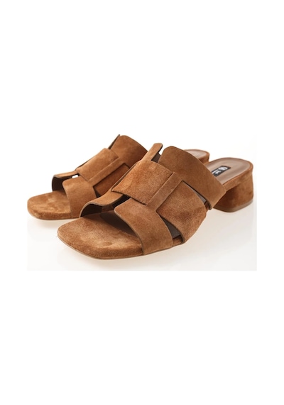 Taba Topuklu Süet Terlik 25188 Taba