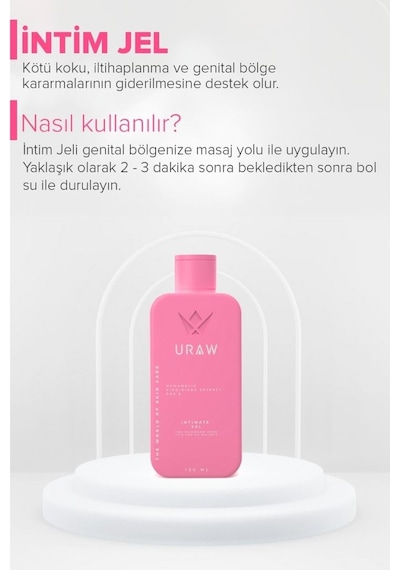 Uraw Hassas Bölge İçin Nazik Temizlik Ferahlık ve Günlük Bakım İntim Yıkama Jeli 150 ML