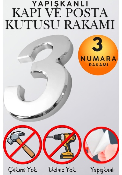 Krom Yapışkanlı Kapı Numarası 3 5 Cm / 50 Mm Küçük Boy Rakam Sayı - Daire, Posta Kutusu, Otel Oda No, Asansör, Kat Planı, Araç Model Ve Apartman İçi Dekoru İçin Kendinden Yapışkanlı Krom Numaratör 3 3 Krom Yapışkanlı Kapı Numarası 3 5 Cm / 50 Mm Küçük Boy Rakam Sayı - Daire, Posta Kutusu, Otel Oda No, Asansör, Kat Planı, Araç Model Ve Apartman İçi Dekoru İçin Kendinden Yapışkanlı Krom Numaratör 3 3