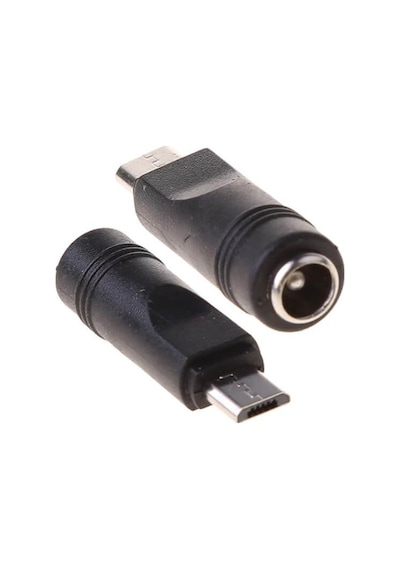 Koodmax - Micro Usb Erkek To Dc 5.5 2.1mm Dişi Soket Çevirici - Dc Güç Adaptörü Fişi Dönüştürücü