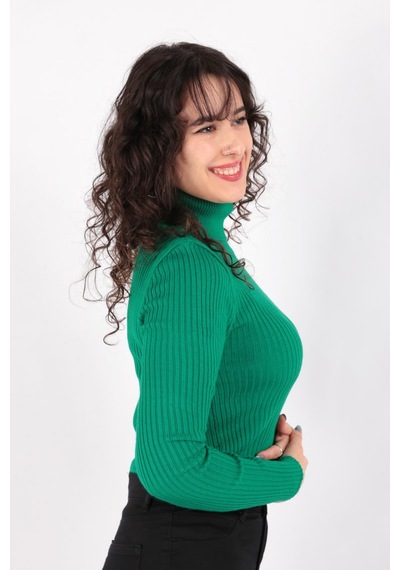 Fashion Friends 23k0288k1 Kadın Balıkçı Yaka Kazak 23K0288K1-R1938 Yeşil