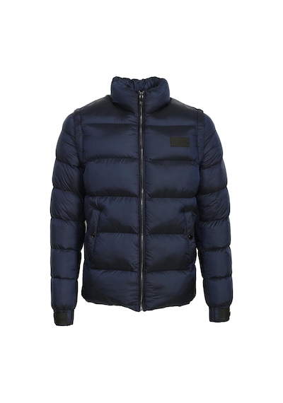 Erkek Lacivert Termo Dolumlu Two Tone Rüzgar Ve Su Itici Slim Fit Mont Ncs Jeans 4990-Lacivert
