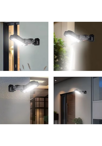 Panther Güneş Enerjili Solar + Usb Şarjlı Hareket Sensörlü Bahçe / Sokak Aydınlatma Armatürü 2 Adet