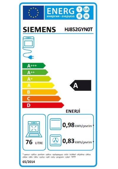 Siemens HJ852GYN0T Ankastre Fırın Gri