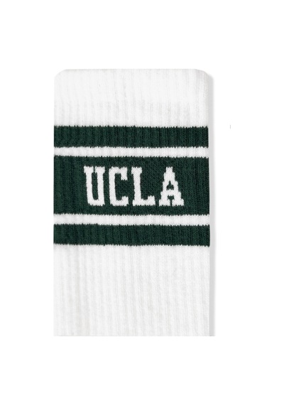 Ucla Calzada 3'lü Beyaz Uzun Jakarlı Pamuk Standard Fit Unisex Çorap