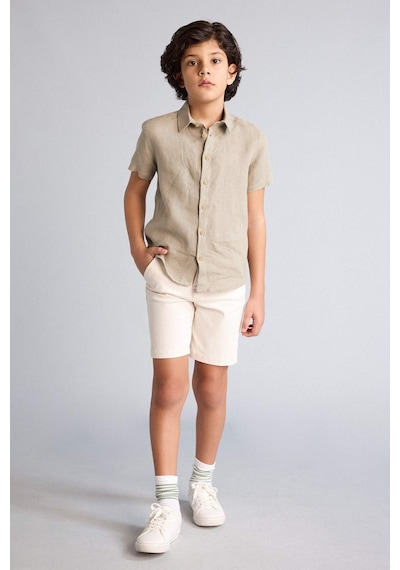 Defacto Gabardin Şort Erkek Çocuk C2955a826smer37 Ekru-er37