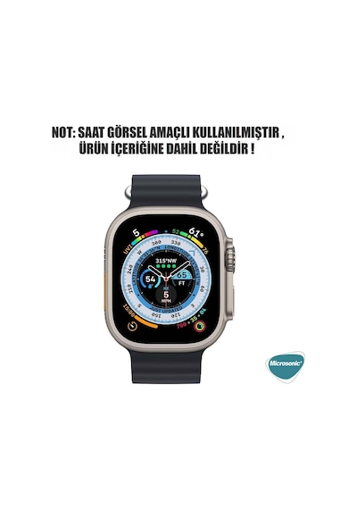 Microsonic Apple Uyumlu  Watch Series 7 45mm Kordon Ocean Band Bej