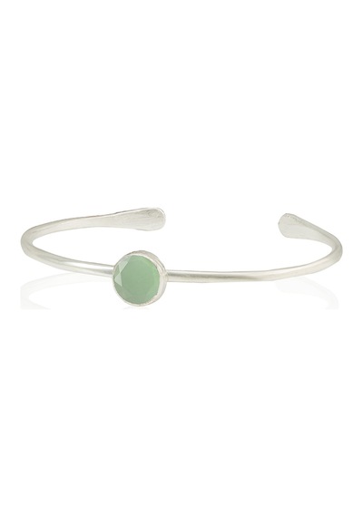 Kadir Jewellery Zirkon Taşlı Ayarlanabilir 925 Ayar Gümüş Kaplama Bilezik Açık Yeşil