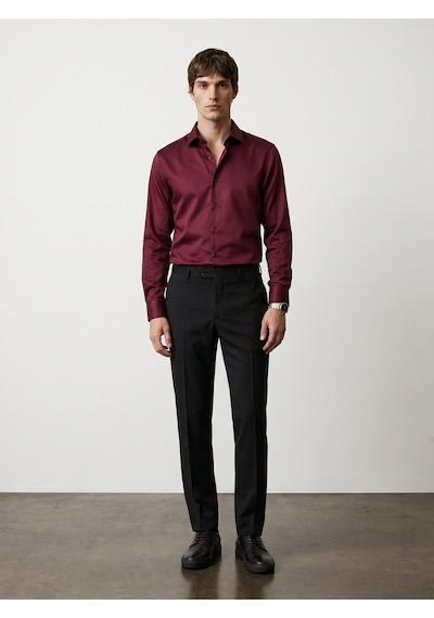 Baselco Elegance Pamuk Saten Slim Fit Gömlek Tycf089711362430754e40e08 Bordo