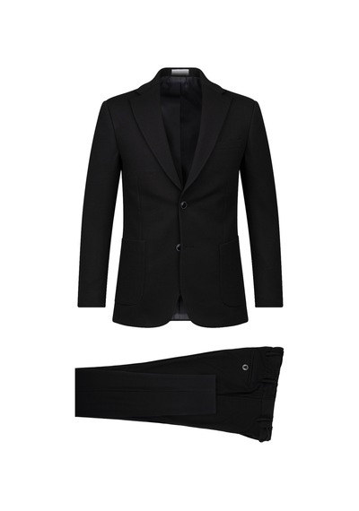 Hatemoğlu Siyah Slim Fit Mono Yaka Takım Elbise