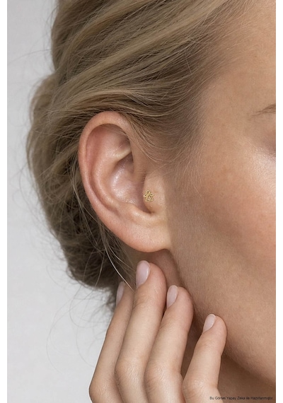Şans Meleği 18 Ayar Sarı Altın Kaplama Gümüş Tragus-helix Piercing