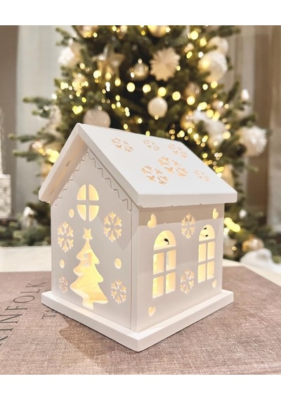 Işıltılı Dekoratif Tealight Veya Led Tutucu Ev Modeli