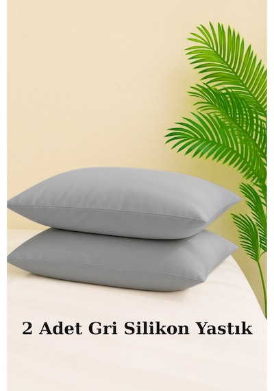 2'li Vakumlu Yastık Seti Gri Dış Kumaş 50x70 Cm