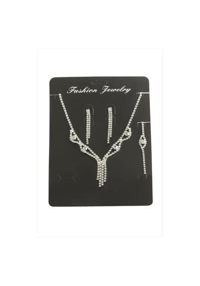 Sallantılı Taşlı Set Kolye Çok Renkli