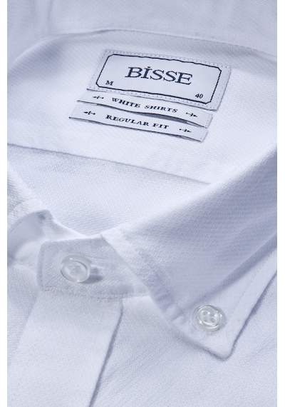 Bisse Klasik Spor Yaka Uzun Kollu Regular Fit Beyaz Erkek Gömlek Gmkls4ksp242045 D01 Beyaz