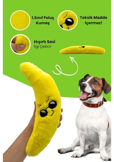 Havhav Peluş Muz Sesli Köpek Oyuncağı