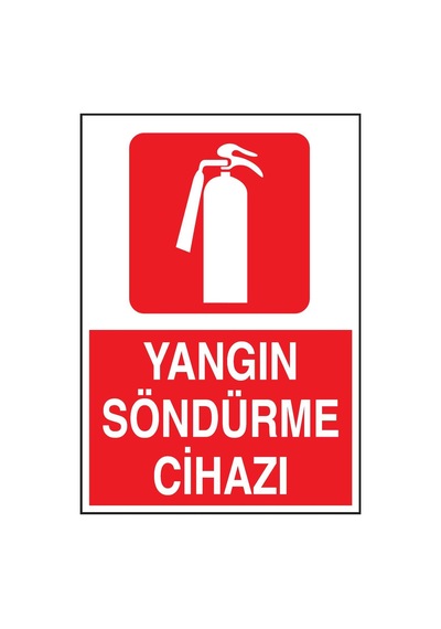 Fezzstore Yangın Söndürme Cihazı Uyarı Levhası 25x35 3mm Dekote