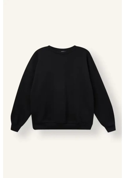 Defacto Oversize Bisiklet Yaka Düşük Omuz Kalın Basic Sweatshirt I8191ax26wnbk81 Siyah-bk81