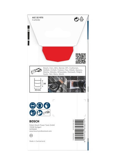 Bosch 1x Pro Aız 32 Rt5 Daldırmalı Kesim Testere Bıçağı Harç, Gözenekli Beton, Genişlik 32 Mm, Professional Aksesuar Çok Fonksiyonlu Makine