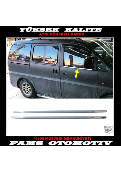 Hyundai Starex Krom Cam Çıtası 2 Parça 2004 ve Üzeri P.Çelik