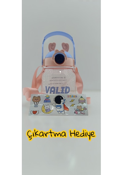 Relaxion Hediyeli, İthal Lüx Kulaklı Pembe Matara/suluk 1100 Ml 446 Açık Pembe