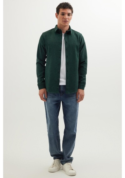 Tudors Erkek Slim Fit Dar Kesim Uzun Kollu Düz Kışlık Oduncu Yeşil Gömlek-41537 Yeşil Tudors Erkek Slim Fit Dar Kesim Uzun Kollu Düz Kışlık Oduncu Yeşil Gömlek-41537 Yeşil