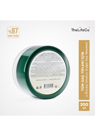 Thelifeco Hairfood Değerli Yağlar Serisi Duş Öncesi Onarıcı Doğal Saç Maskesi 200 ML