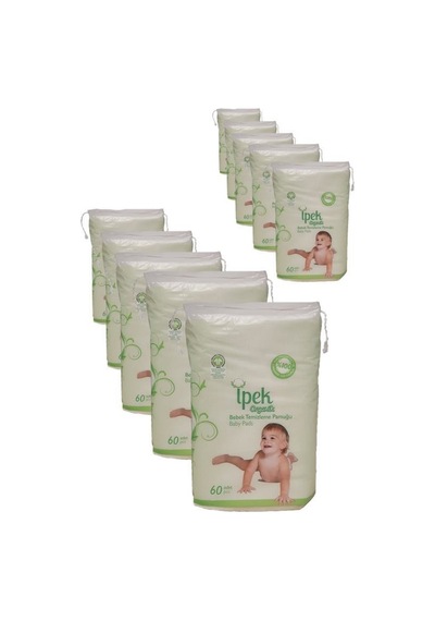İpek Ipek Organik Bebek Temizleme Pamuğu 60'lı, 10'lu Paket