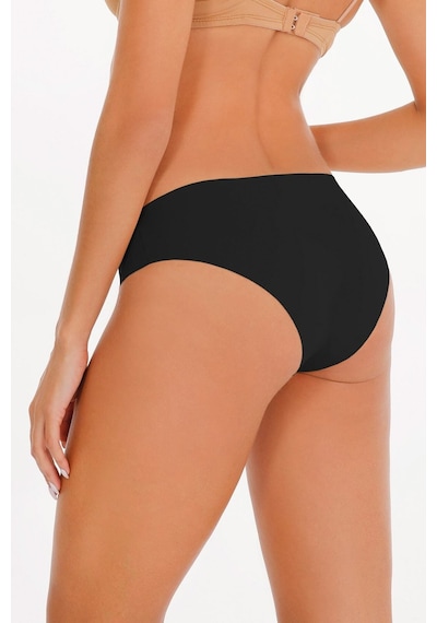Sensu Kadın Lazer Kesim Düşük Bel Beli Lastikli Slip Külot 3'lü Paket Set Siyah Siyah