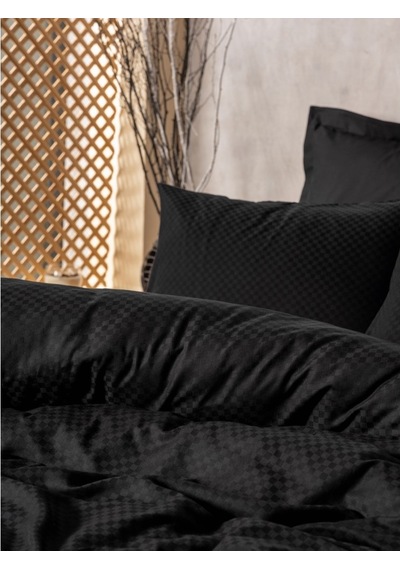 Cotton Box Rf Dual -plaid Siyah- Çift Kişilik Nevresim Takımı