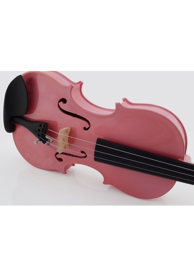 Pembe Renk Tam Boy 4/4 Ebatlı Ful Set Keman-Kutu-Yay-Reçine Dahil
