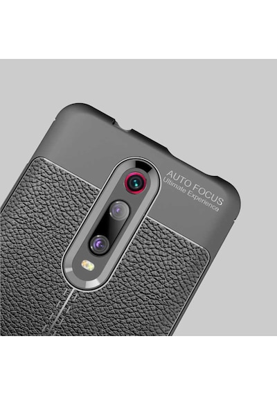 Redmi K20 K20 Pro Deri Görünümlü Kamera Korumalı Silikon Kılıf