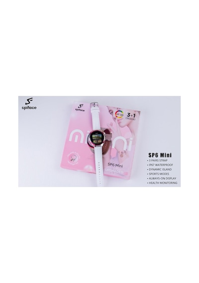 Sp6 Mini Akıllı Saat, Süper Amoled Ekran, 3 Kordon, Ip67 Su Geçirmez, Pembe Bbsp6watchpınk Yok