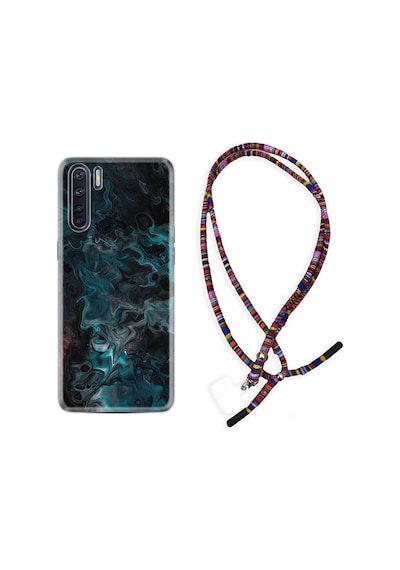 Oppo A91 Kılıf Rasta Boyun Askılı Colorful Abstract 1384