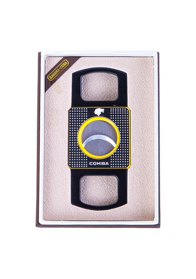 Cohiba Özel Üretim Sarı Siyah Metal Puro Makası Kesici - Tr8292