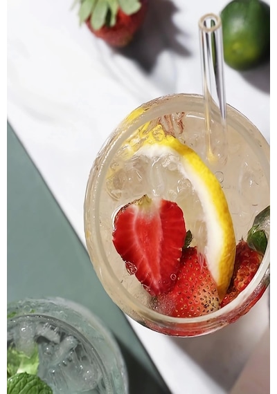 Bambu Kapaklı Pipetli Bardak Sunum Kahve Pinterest Coll Lime Bardak