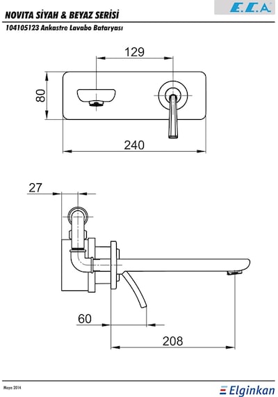 Eca Novita Ankastre Lavabo Bataryası Beyaz 104105123
