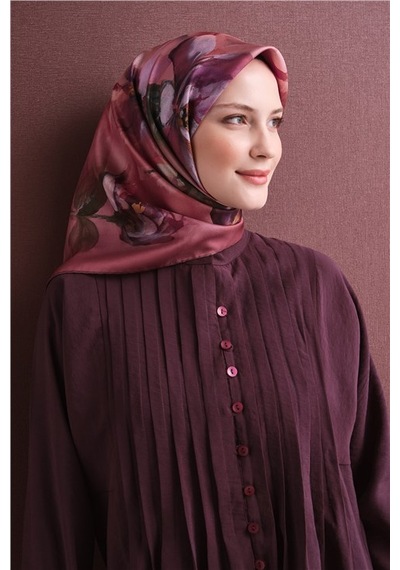 Armine Saf İpek Twill Eşarp 9611d 31 Koyu Lacivert Siyah
