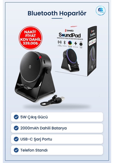 Bluetooth Hoparlör Soundpad 5w 2000mah Telefon Standı Usb-c Şarjl