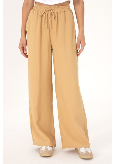U.S. Polo Assn. Kadın Camel Loose Relax Fit Kanvas Pantolon 50300357-VR015