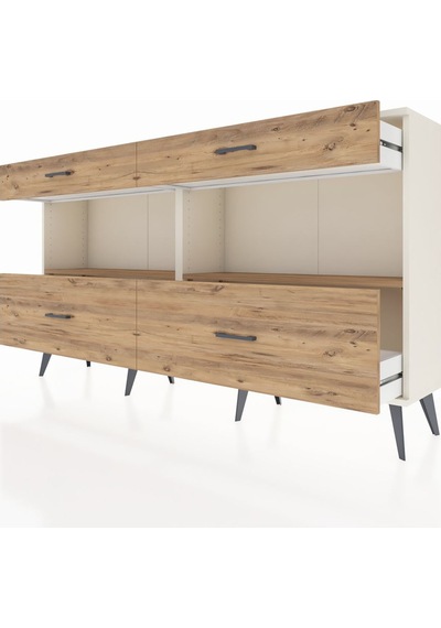 Arges Konsol 2 Raflı 4 Çekmeceli 176x30x99 Aytaşı-çam Aytaşı-çam