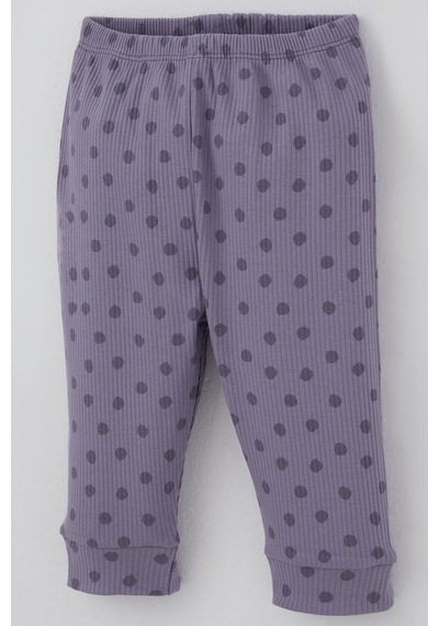 Breeze Kız Bebek Pijama Takımı Omuzdan Patlı Puantiye Desenli 4 Ay-1 Yaş, Lila Lila