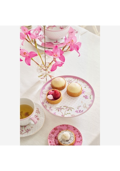 Pembe Porselen Petit Four Tabağı 12 Cm