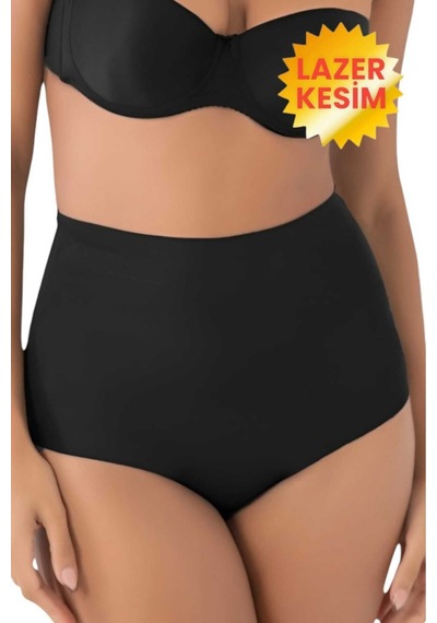 Uniquetrenders Kadın Lazer Kesim Ve Toparlayıcı Slip Külot Korse Siyah