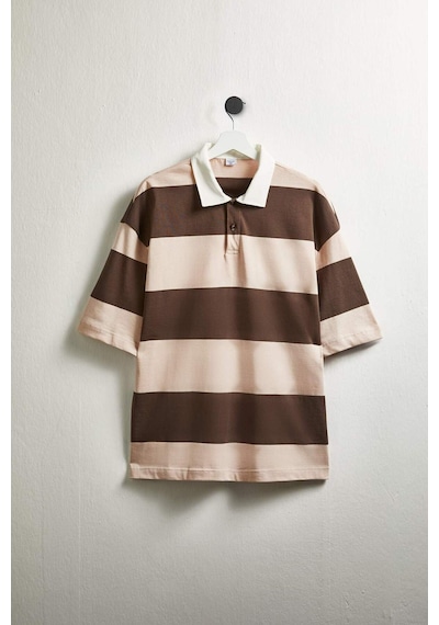 Defacto Loose Fıt Polo Yaka Kısa Kollu Polo Tişört G2048ax26spbn151 Kahve-bn151