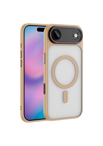 Apple Uyumlu iPhone 17 Air Magsafe Özellikli Sert Sonic Telefon Kılıfı Desert