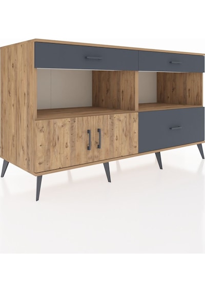 Kronos Konsol 2 Raflı 3 Çekmeceli 2 Kapaklı 176x59x99 Çam-çam/ant Çam-çam/antrasit Kronos Konsol 2 Raflı 3 Çekmeceli 2 Kapaklı 176x59x99 Çam-çam/ant Çam-çam/antrasit