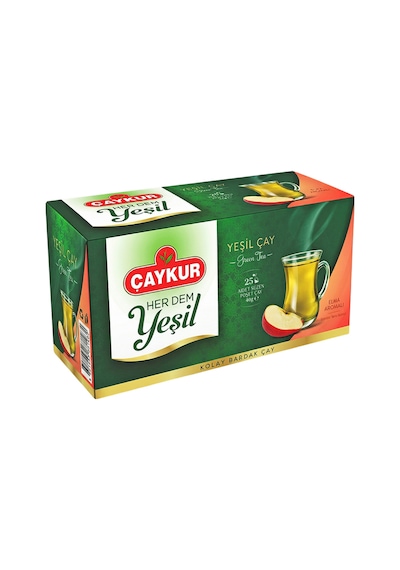 Çaykur Herdem Yeşil Çay Süzen Poşet Elmalı 1,6 Gr 25 Adet Net 40gr