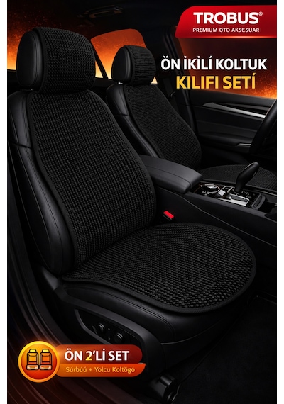 Premium Series Universal Ön Ve Arka Oturak 5 Parça Koltuk Minder Seti Siyah