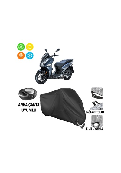 Sym 14 200 Abs E5 Motosiklet Brandası Arka Çanta Bağlantı,kilit Uyumlu Siyah